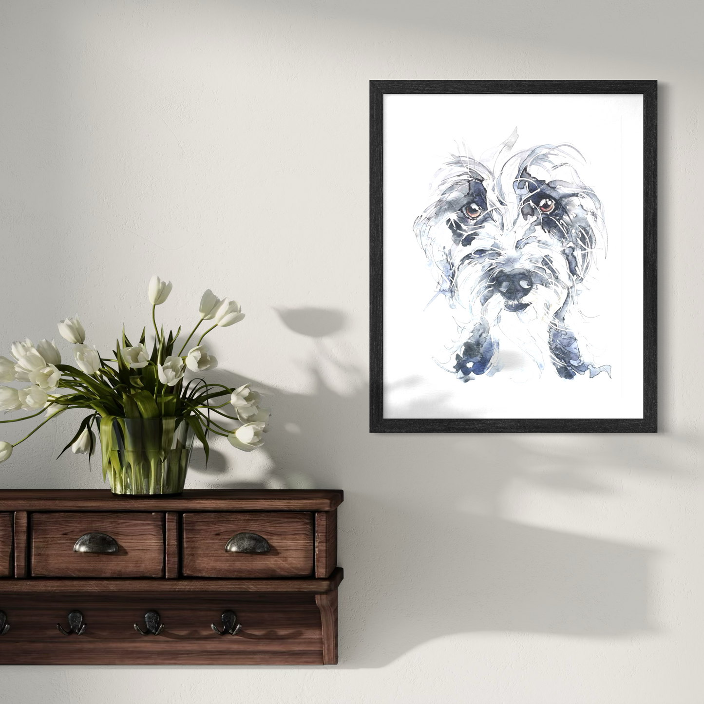 Wilf | Scruffy Lurcher | Original Watercolour Dog Painting