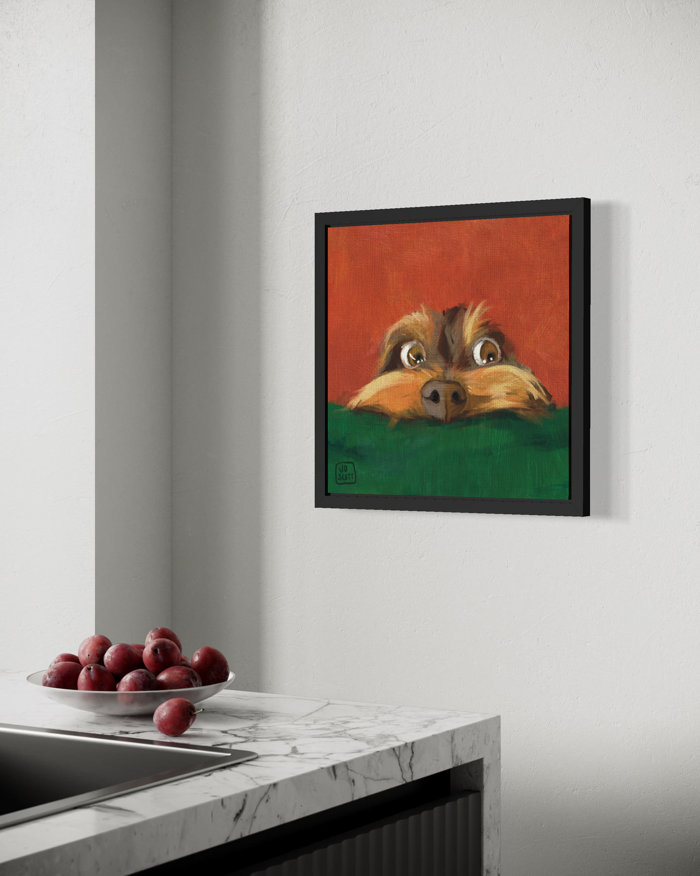 James | Dachshund | Framed Canvas Print 30 x 30cm/12x12”