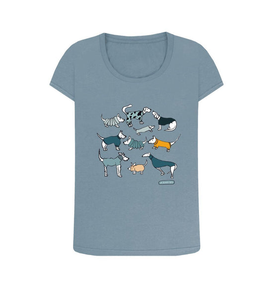 Stone Blue All Weather Dogs Womens T-Shirt