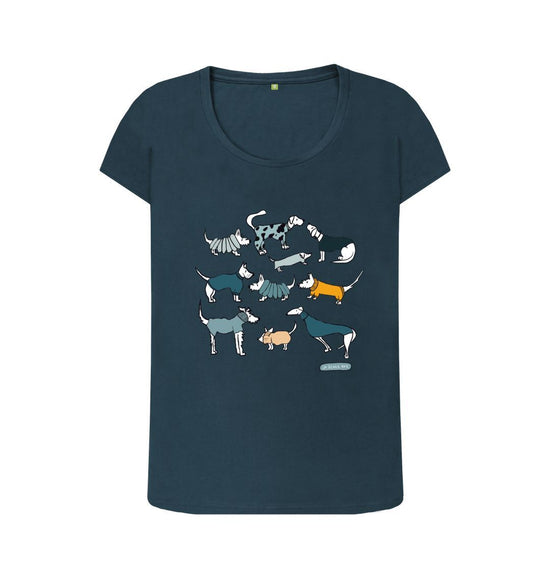 Load image into Gallery viewer, Denim Blue All Weather Dogs Womens T-Shirt
