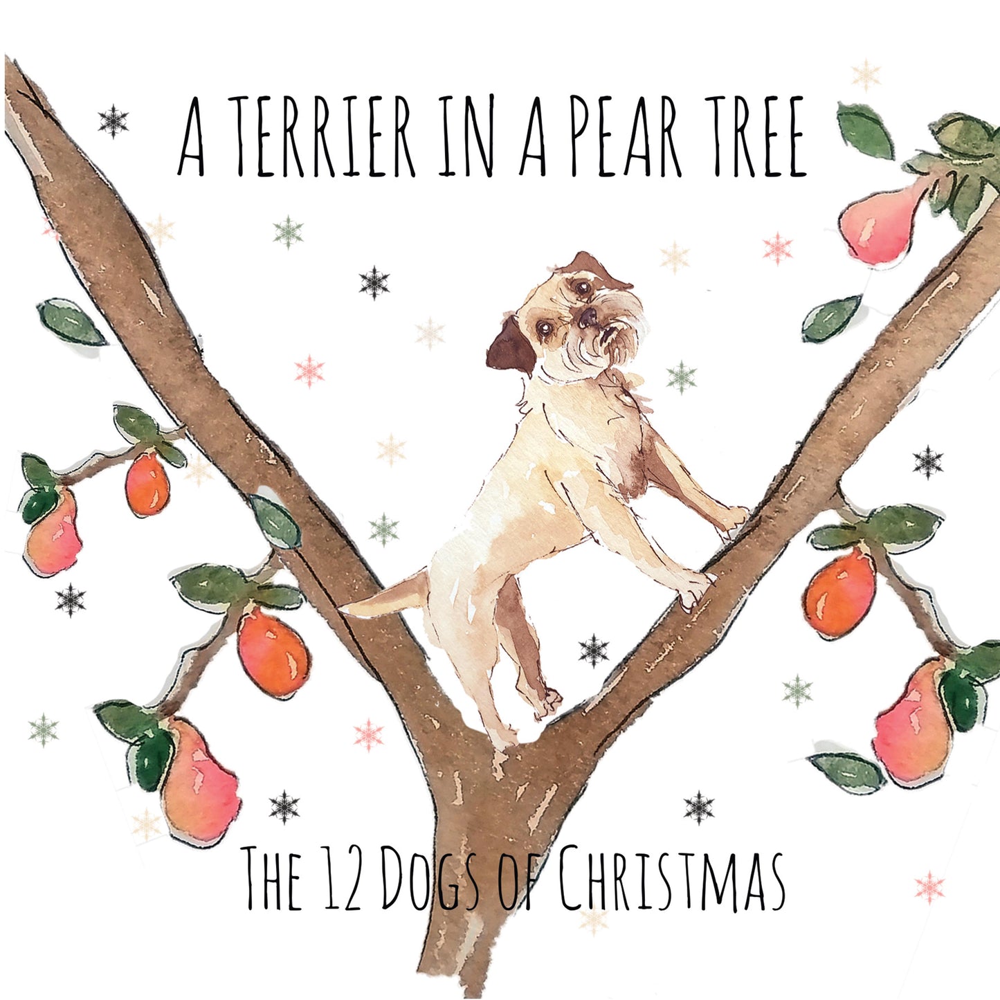 A Terrier in a Pear Tree - Greeting Card