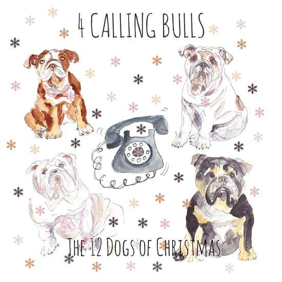 4 Calling Bulls - Greeting Card