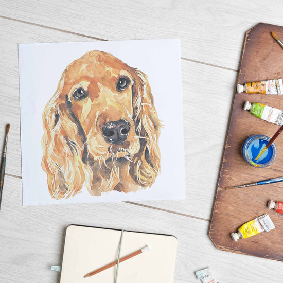 Load image into Gallery viewer, Golden Cocker Spaniel (Mounted Print)
