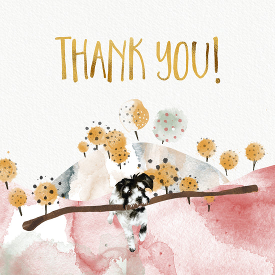 Thank You (Dog with Stick) - Greeting Card